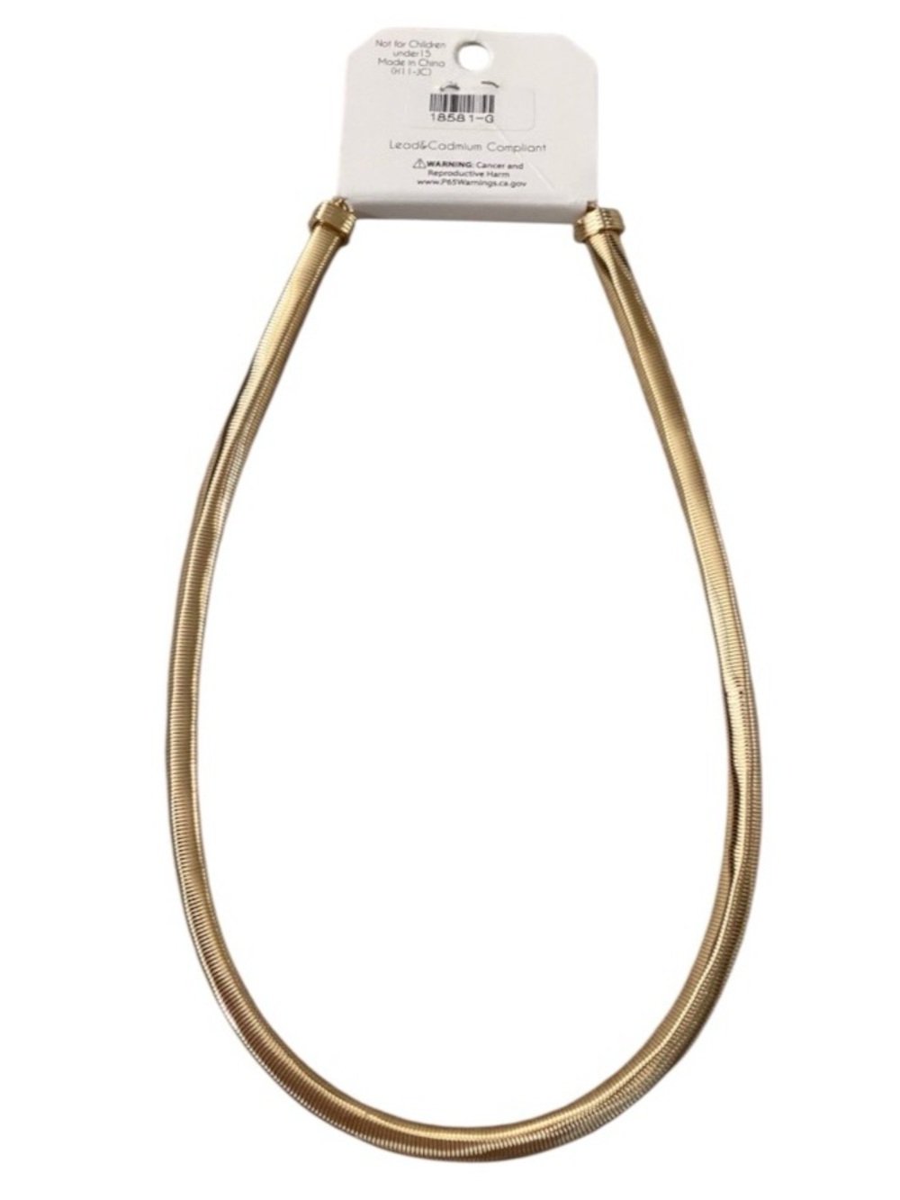 Juliet by Crystal Avenue Round Omega Stretchy Gold Tone Necklace (NWT) - Picture 7 of 7
